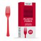 Red Heavy-Duty Plastic Forks, 20ct